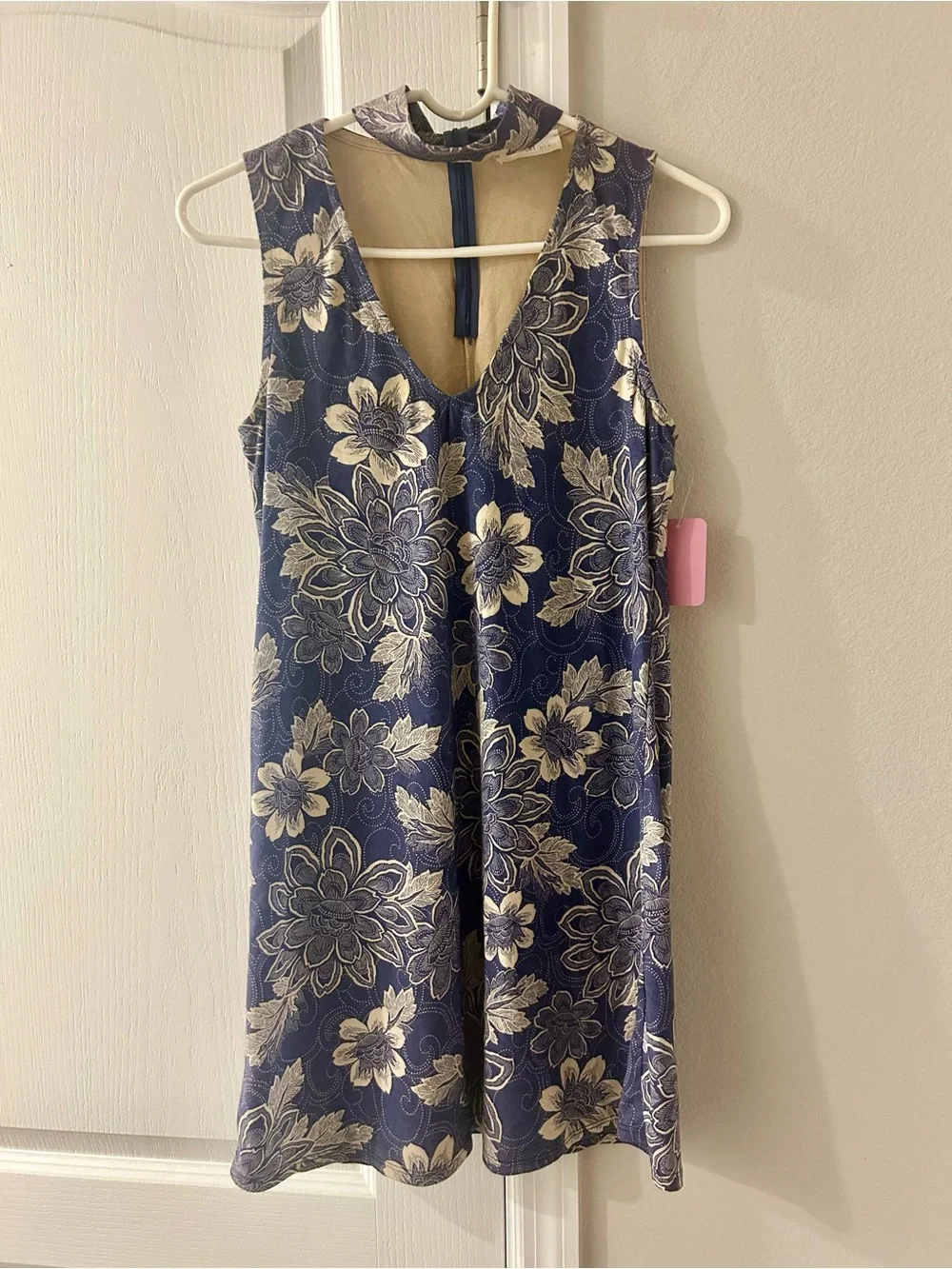 navy and cream floral dress Millibon | Dresses | Millibon att_nec_Hood Fabric:Rayon it features gathered 3/4 Blue Dress with Brown Tiered maxi